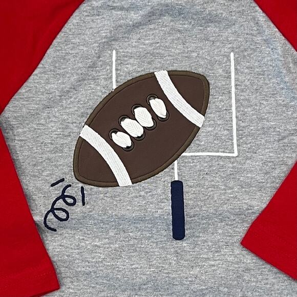 NWT Gymboree Grey, Navy & Red Football Top & Football Baseball Hat - Picture 4 of 10